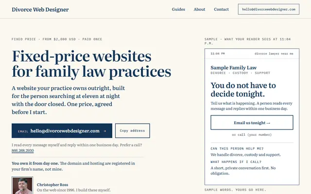Screenshot of divorcewebdesigner.com